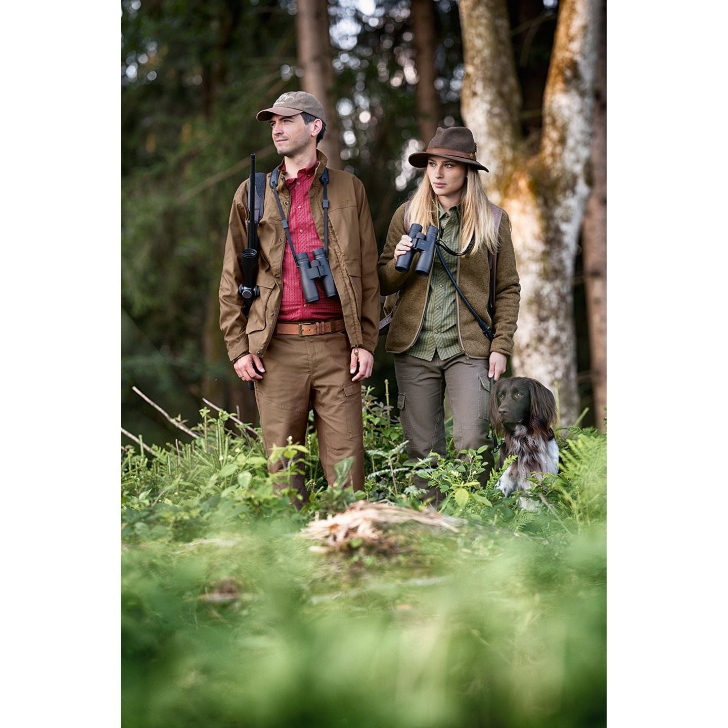 Stretch Hemd Serge rot / weiß - Hunters World