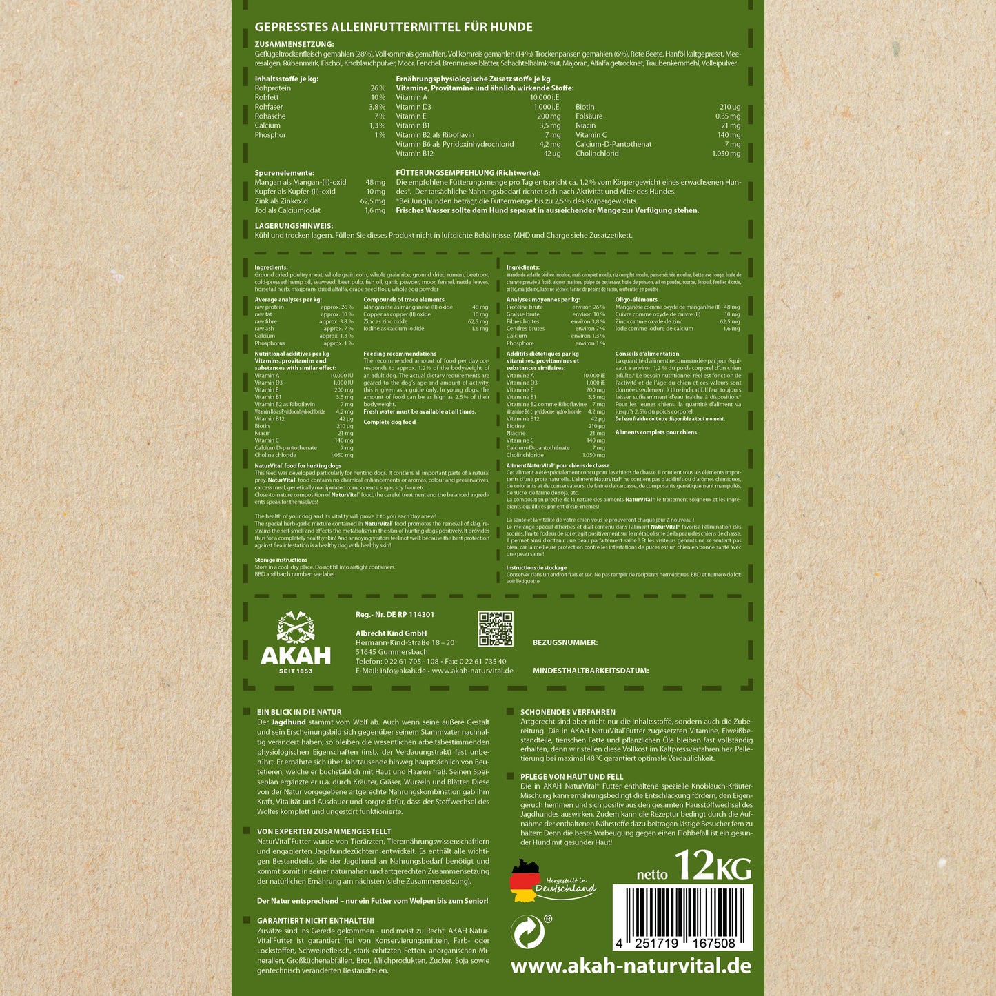 AKAH NaturVital® PREMIUM Hundefutter - Hunters World