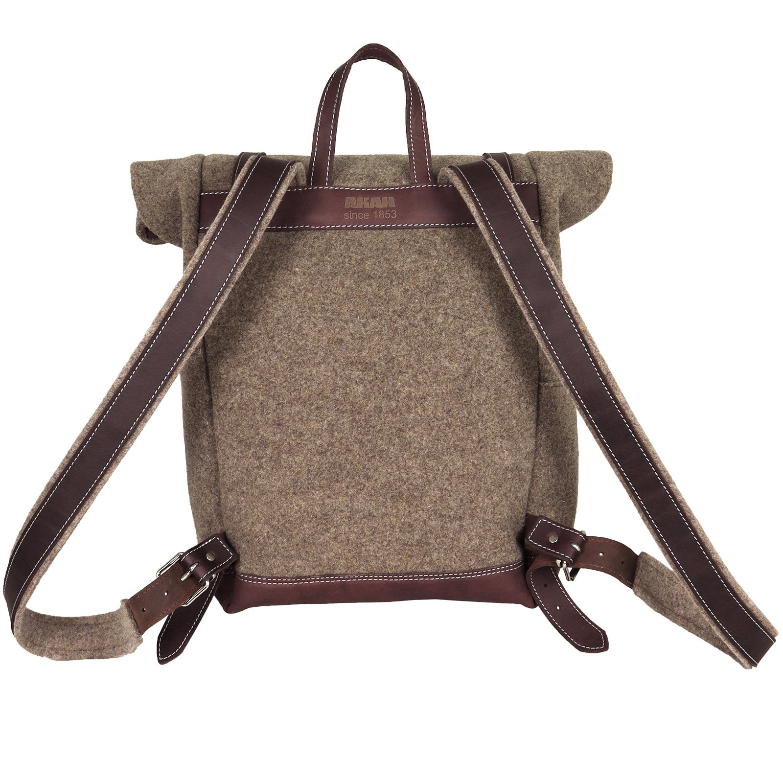 AKAH Rolltop-Rucksack aus Wollfilz und Olivenleder - Hunters World 