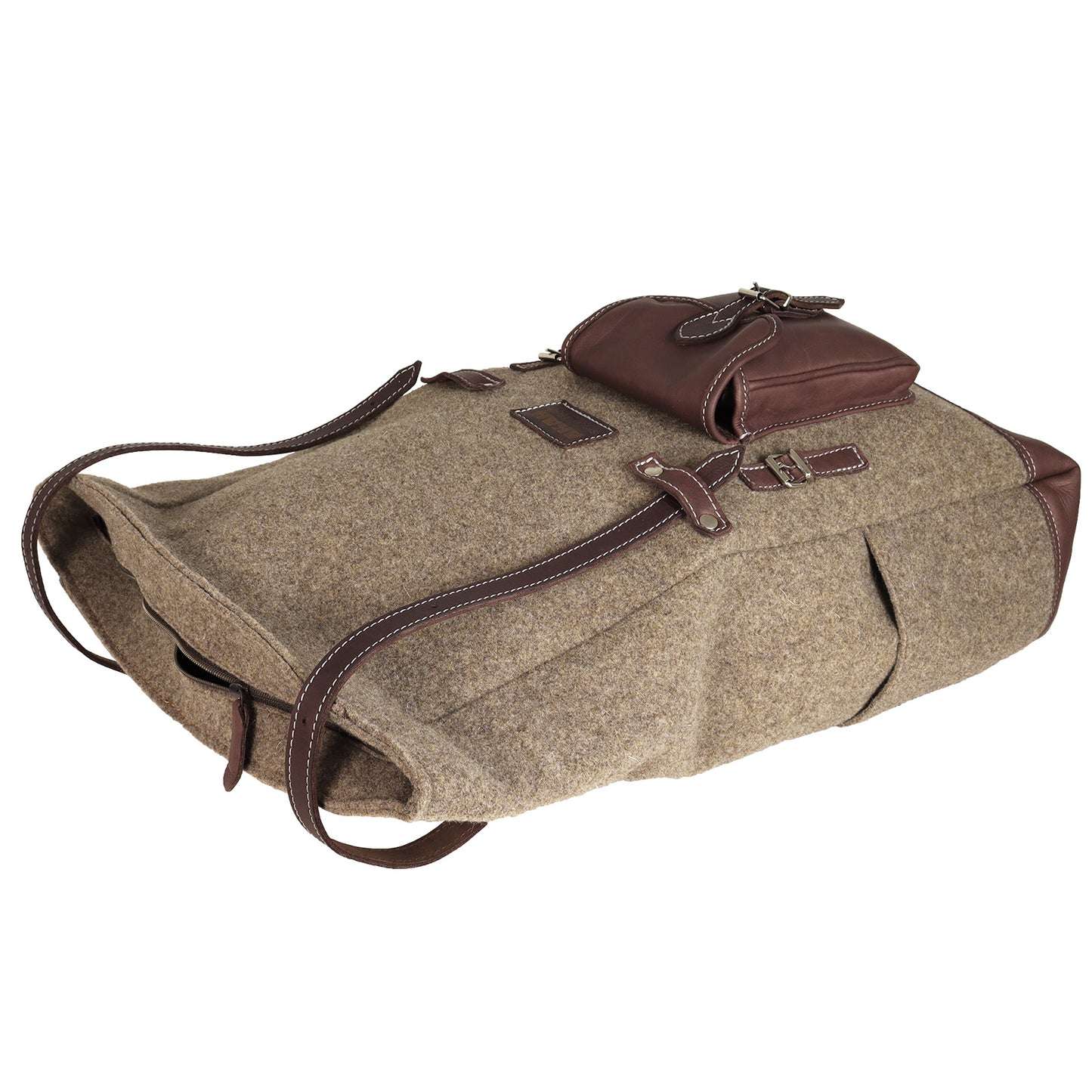 AKAH Rolltop-Rucksack aus Wollfilz und Olivenleder - Hunters World 