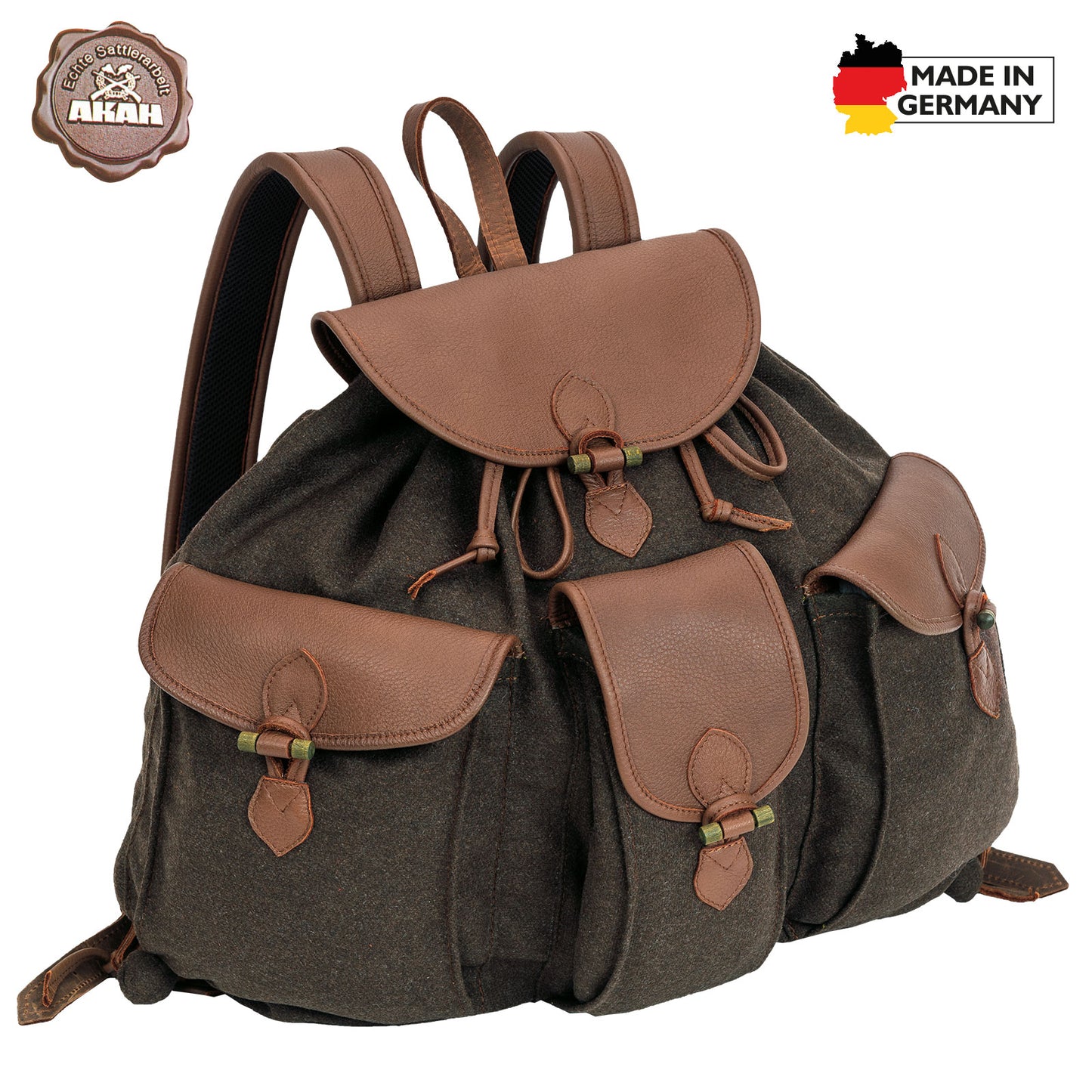 AKAH Rucksack "Loden de Luxe" mit Elch-Leder - Hunters World 