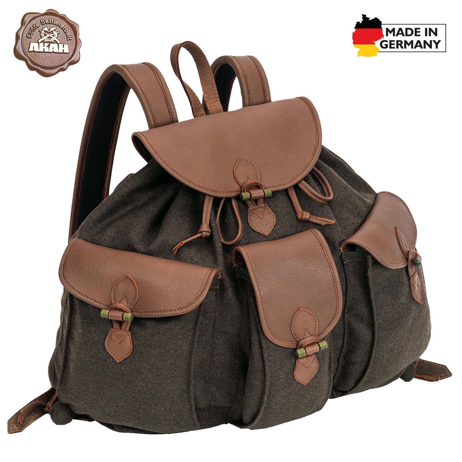 AKAH Rucksack "Loden de Luxe" mit Elch-Leder - Hunters World 