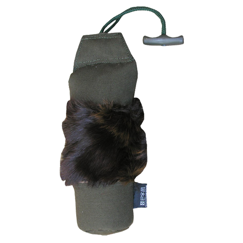 Apportierbock mit Kaninchenfell, Dummy für das Hundetraining, 1300g