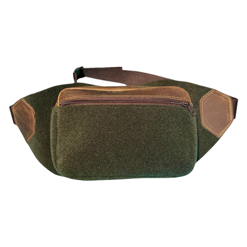 Bauchtasche aus Lodenfilz mit Leder