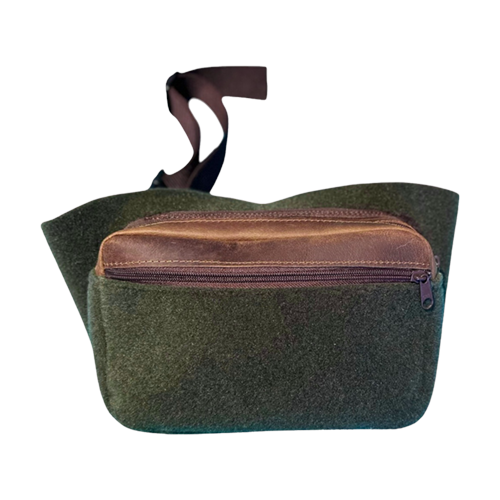 Bauchtasche aus Lodenfilz mit Leder, Ansicht 2