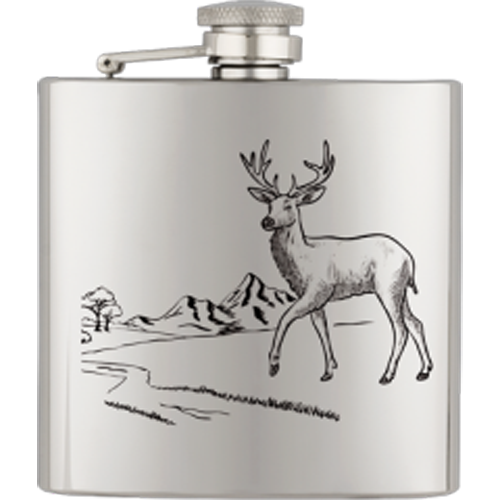 Edelstahlflasche, Cog.Fl.Hirsch 180ml