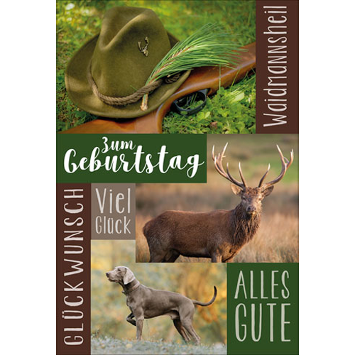 Geburstagskarte Jagd, mit Kuvert