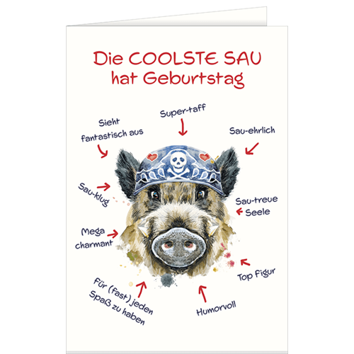 Geburstagskarte Sau