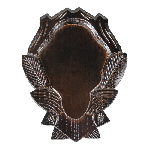 Geschnitzte Trophäenbretter für Gemstrophäen, 17 x 11 cm, dunkel, 17x11