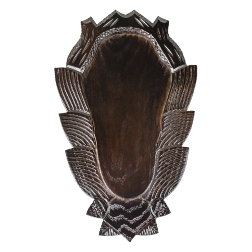Geschnitzte Trophäenbretter für Gemstrophäen, 21 x 11 cm, dunkel, 21x11