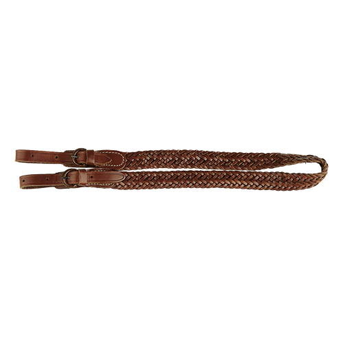Gewehrriemen aus kräftigem Leder, 10-fach geflochten braun 40 mm breit, Gewehrrie.10 für gefl. 4cm