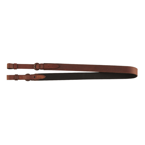 Gewehrriemen aus kräftigem Leder, Gewehrrie.Braun Glatt/Gummi