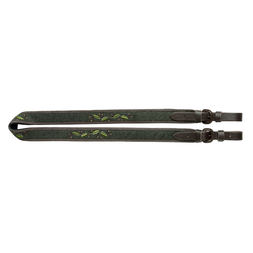 Gewehrriemen aus kräftigem Leder, Gewehrrie.Loden/Stick.Eichenl.
