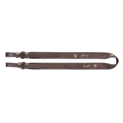 Gewehrriemen aus kräftigem Leder, Gewehrrie.Vel/Gu Stick.Reh/Ho