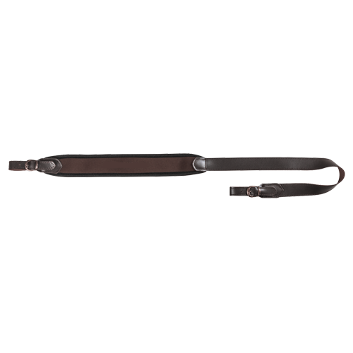 Gewehrriemen aus Neopren mit Leder, mit Gummiunterlage, 50 mm breit, Gewehrrie.Neopren braun