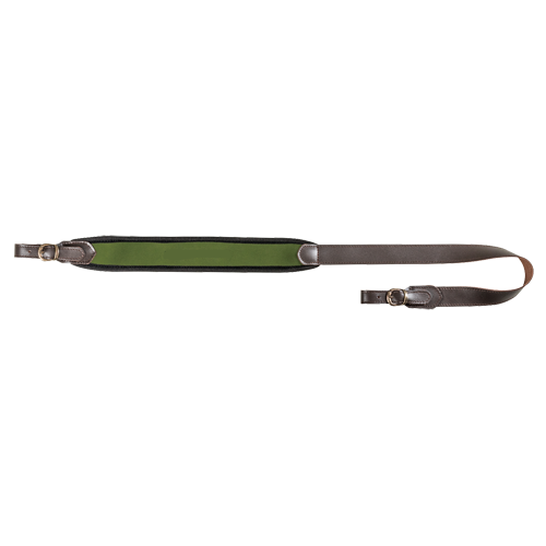 Gewehrriemen aus Neopren mit Leder, mit Gummiunterlage, 50 mm breit, Gewehrrie.Neopren grün