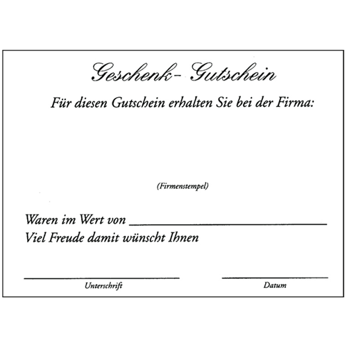 Gutscheinkarte, Ansicht 2