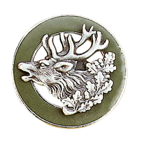 Hutnadel aus Alpaka, Grün/Hirsch