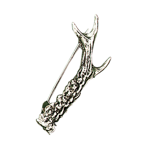 Hutnadel aus Alpaka, versilbert, Rehstange, 4 cm, Rehst.Kl.