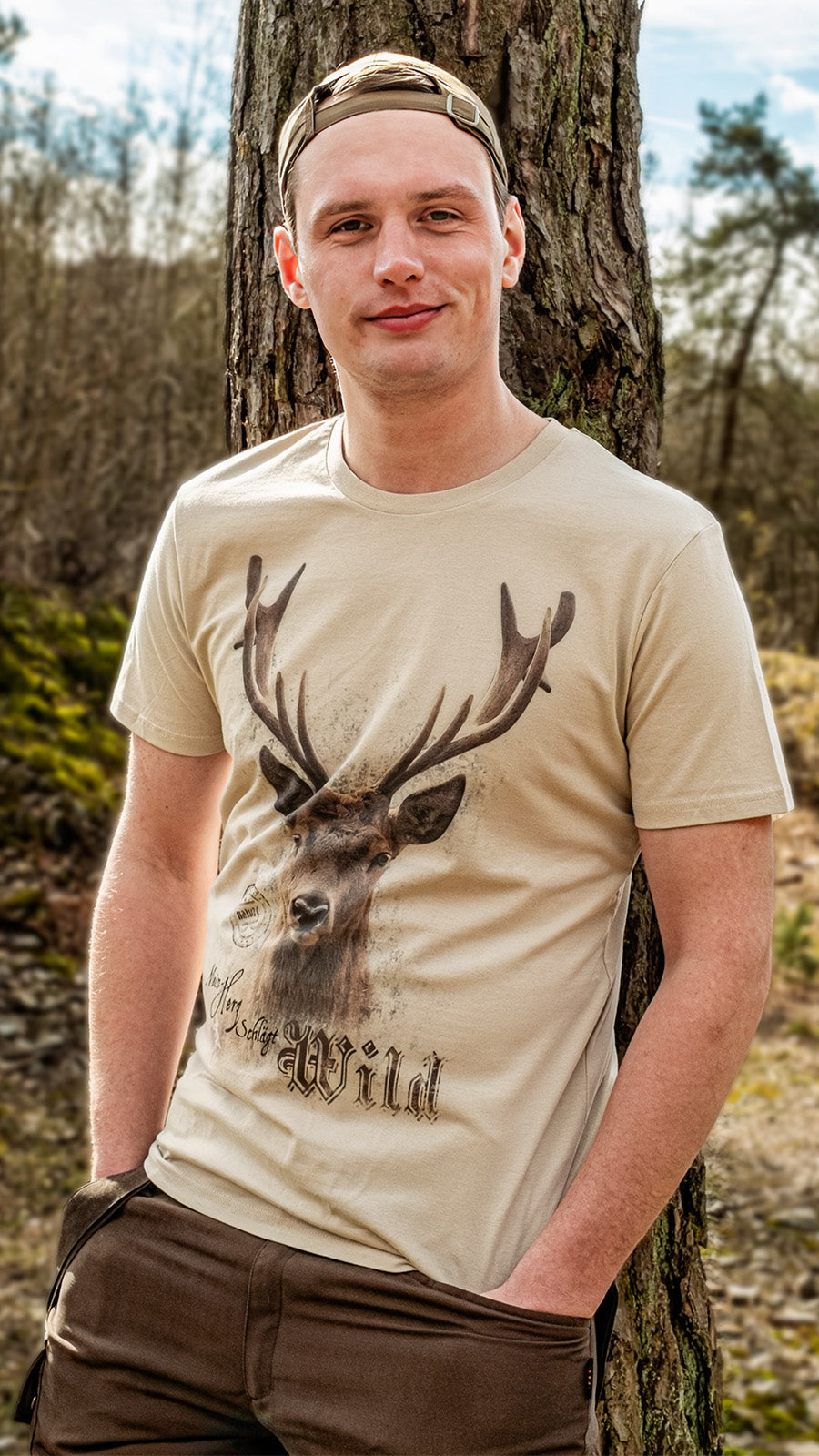 ALMTRACHT T-Shirt Mein Herz schlägt wild, sand – Ansicht 3