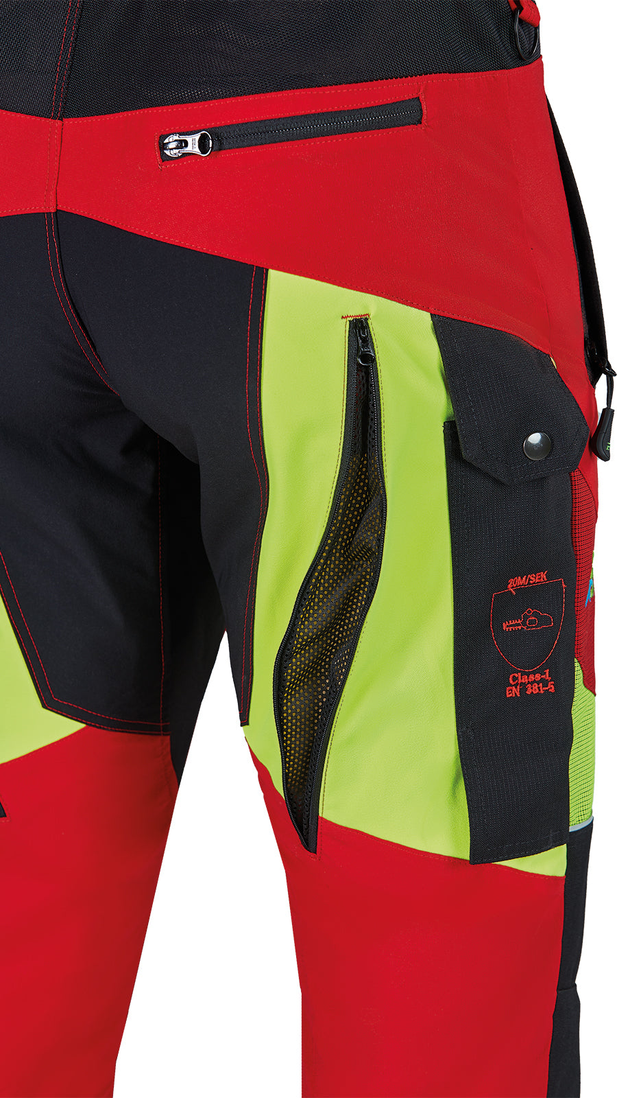 PSS X-treme Breeze Schnittschutzhose rot/gelb