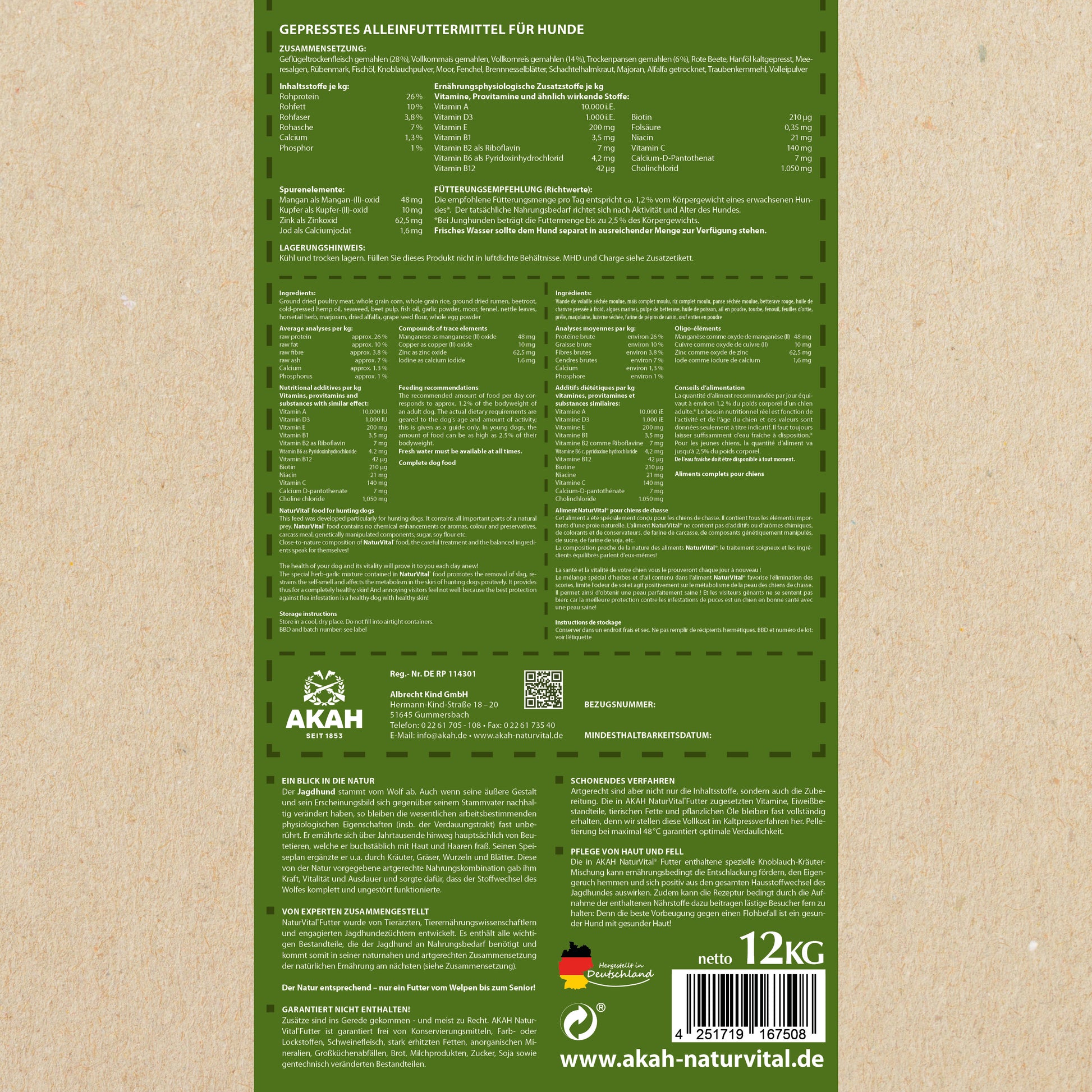 AKAH NaturVital® PREMIUM Hundefutter - Hunters World 