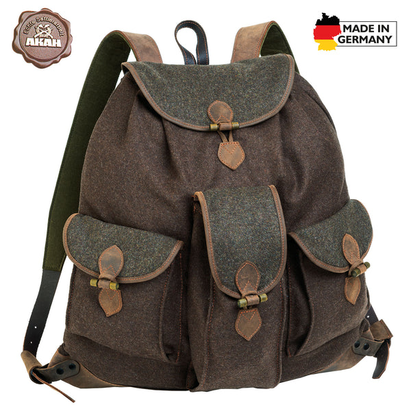 AKAH Loden-Rucksack braun/grünv