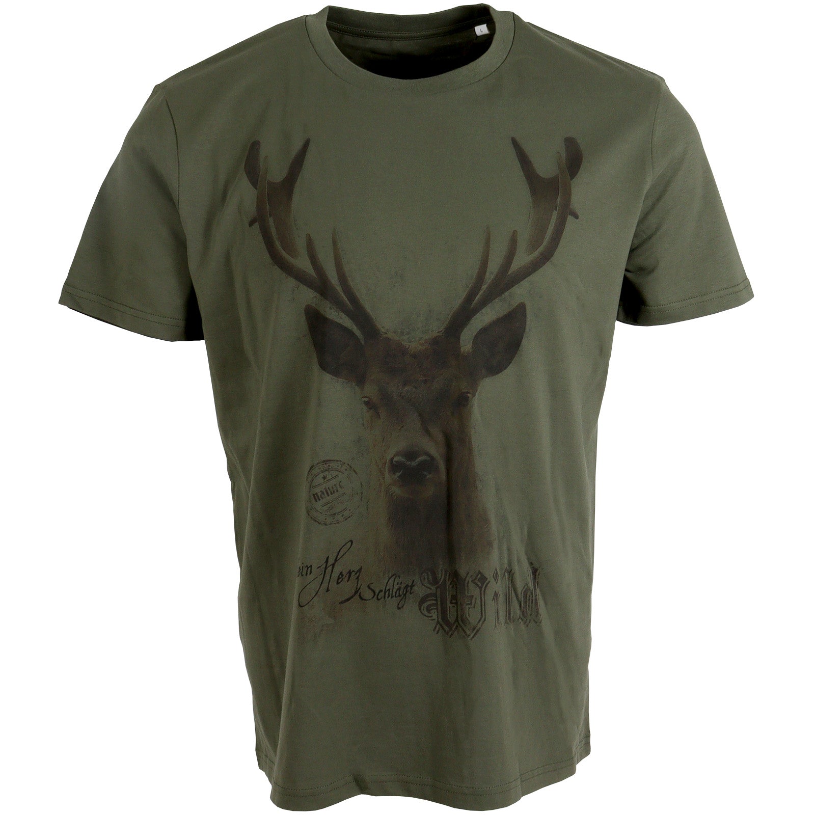 ALMTRACHT T-Shirt Mein Herz schlägt wild, grün - Hunters World 