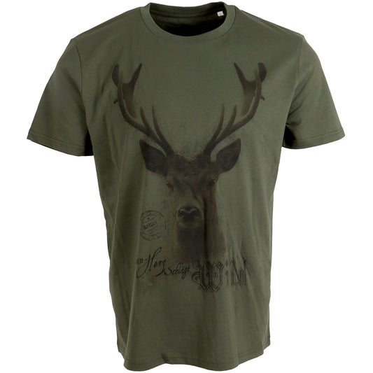 ALMTRACHT T-Shirt Mein Herz schlägt wild, grün - Hunters World 