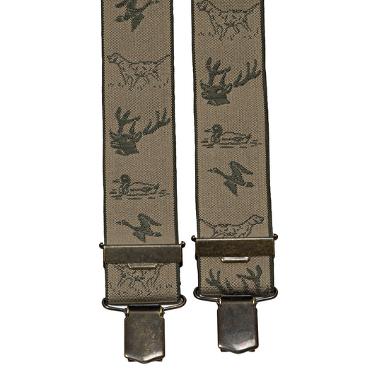 Hosenträger Jacquard Wildmotive beige - Hunters World 