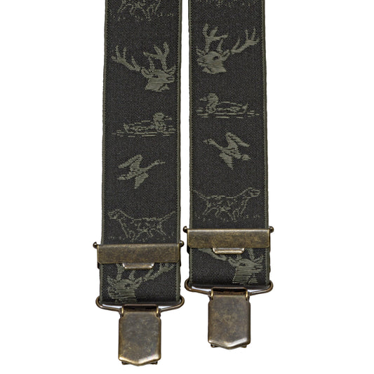 Hosenträger Jacquard Wildmotive oliv - Hunters World 