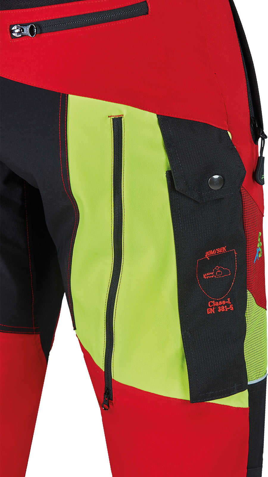 PSS X-treme Breeze Schnittschutzhose rot/gelb
