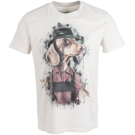 ALMTRACHT T-Shirt Dackel mit Hut, beige - Hunters World 