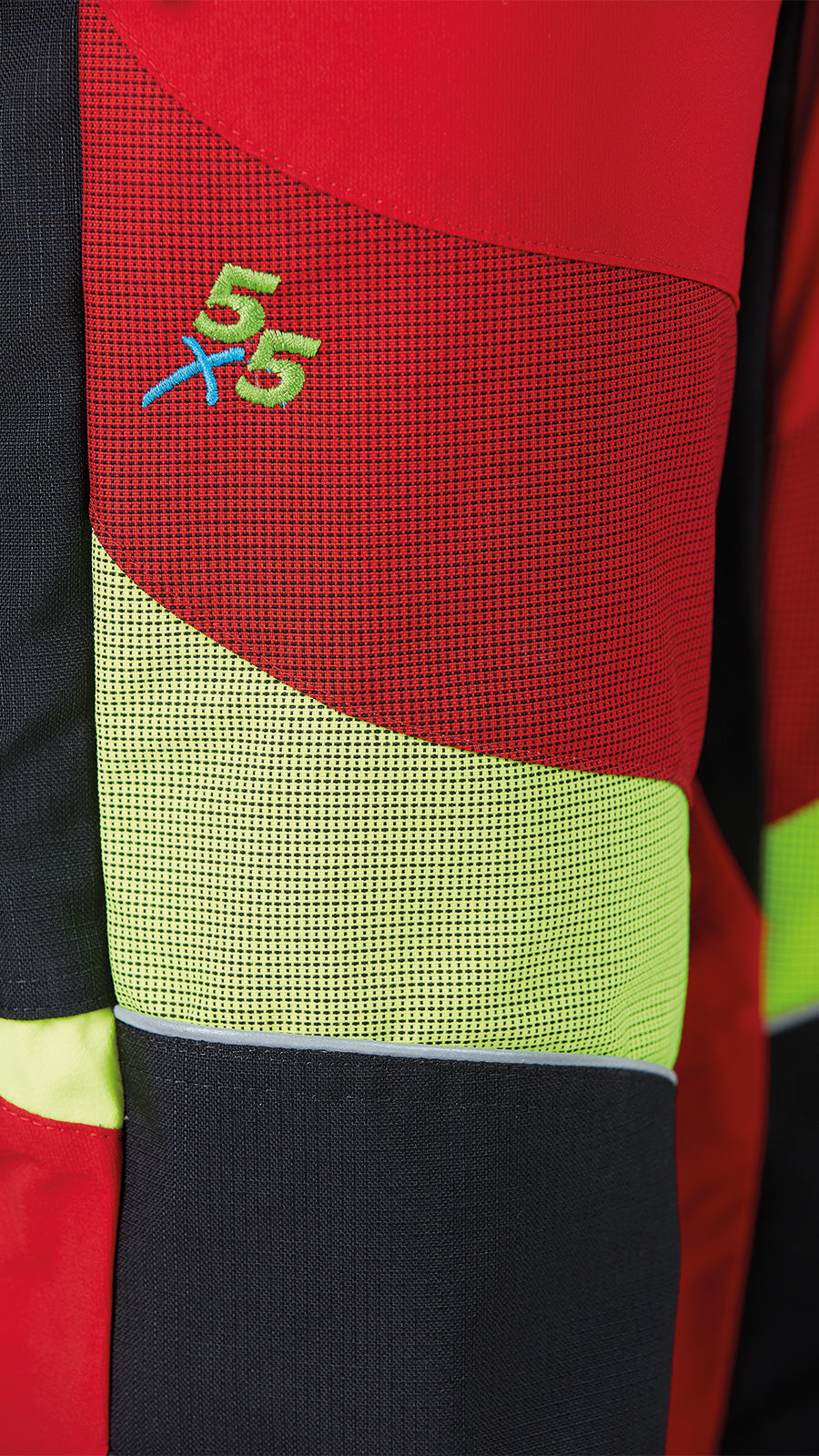 PSS X-treme Breeze Schnittschutzhose rot/gelb