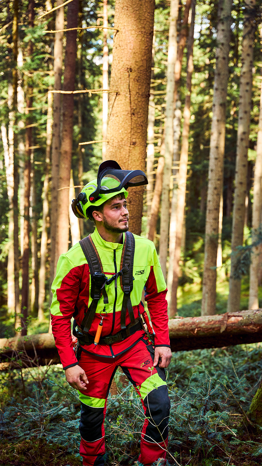 PSS X-treme Breeze Schnittschutzhose rot/gelb