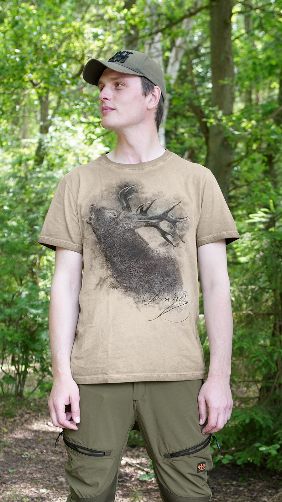 ALMTRACHT T-Shirt Hirsch, braun