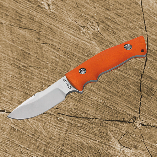 Jagdnicker, 10 cm Klinge aus N690 Stahl, Ja-Nicker orange 10cm