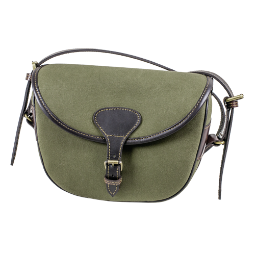 Jagdtasche, Leder mit Segeltuch kombiniert, grün, grün 27x20cm, Ansicht 2