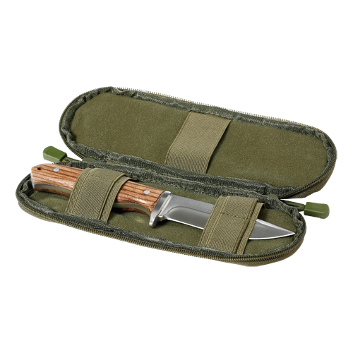 Multifunktions-Messertasche, aus Polyester grün, Messerta.24x7 Gr.L
