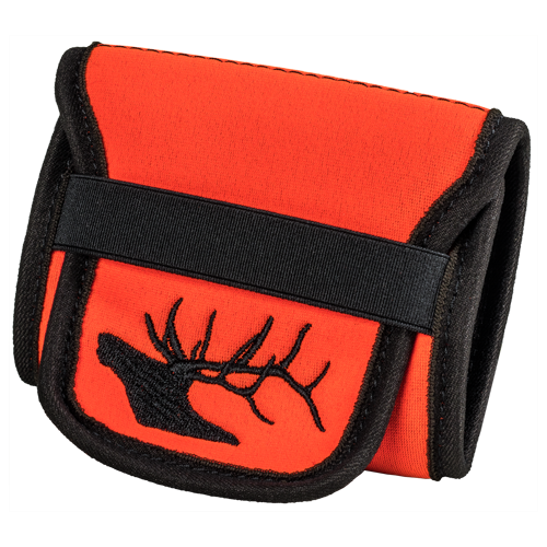 Patronenetui aus Neopren, mit Hirschkopf bestickt, Neopren/Orange, Ansicht 2