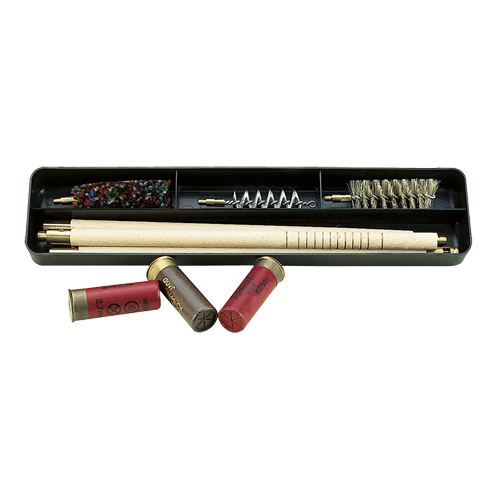 Putzzeug-Set, für Flinten, mit Holzstock ohne Griff, Putzzeug/H Lw/C 16 B