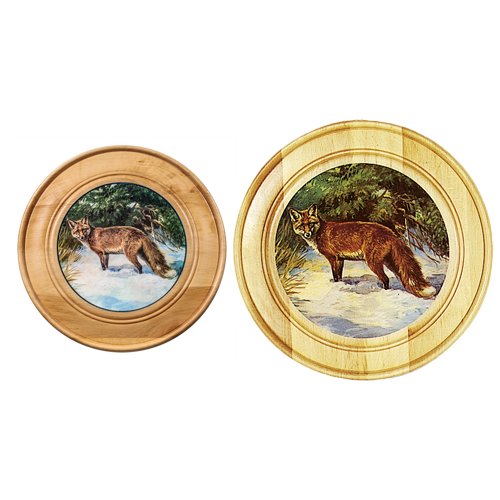 Schützen- und Ehrenscheibe, aus Massivholz hell, Motiv Fuchs, Schü-Schei.40 Fuchs, Ansicht 2