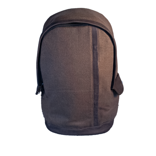 Sportrucksack aus Wolle mit Leder
