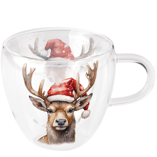 Teeglas Hirsch Santa