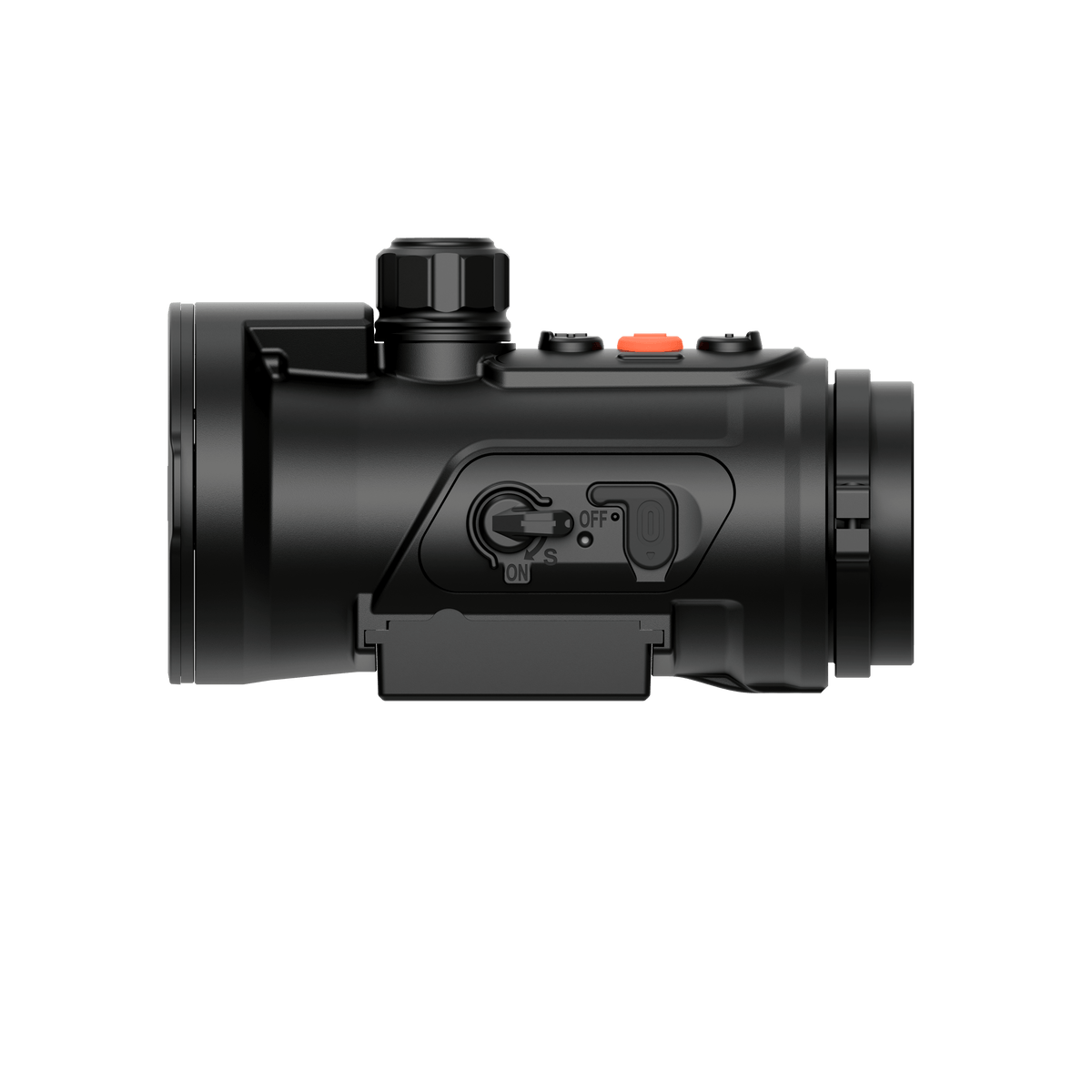 ThermTec Hunt 635L PRO LRF Vorsatzgerät, Unterseite mit Akkufach
