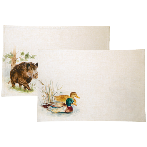 Tischset wendbar, 48 x 33 cm, 91% Baumwolle, 9% Polyester, Ducks/Wild Boar