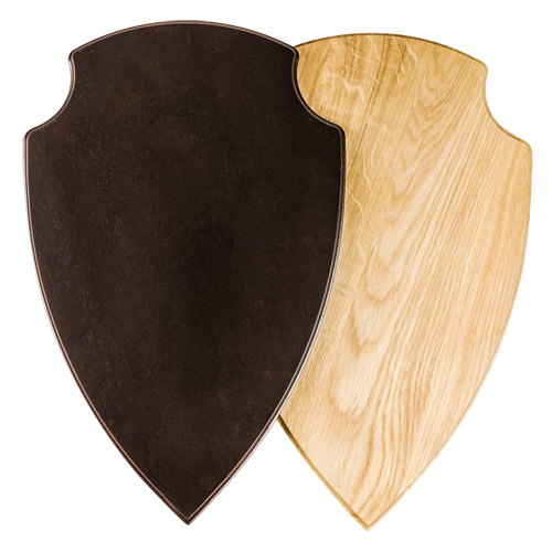 Wappenschilder aus Eichenholz für Elchtrophäen, schwarz 44x25