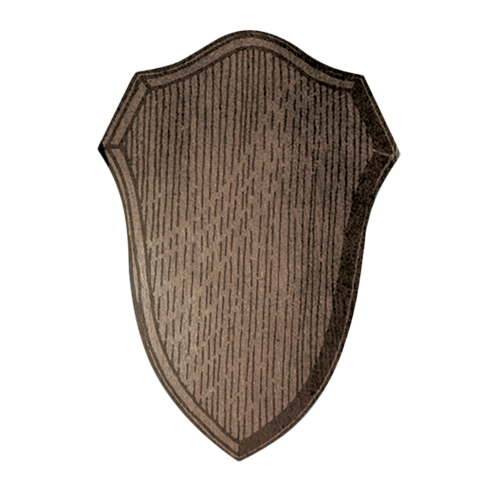 Wappenschilder für Rehtrophäen aus Eichenholz, 19 x 11 cm, dunkel